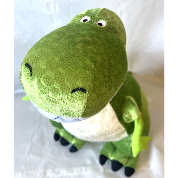 Disney Store Exclusive Toy Story T Rex Dinosaur Lovely Stamped Plush Green 12” - Picture 1 of 11